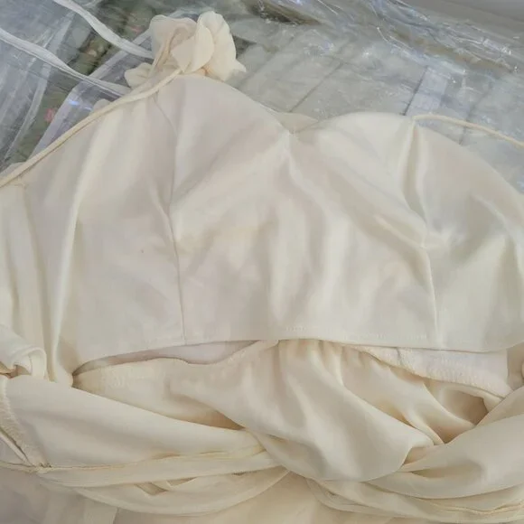 Elegant Cream Wedding Dress Vintage Cindy Collection Ivory Size Large - Picture 12 of 14